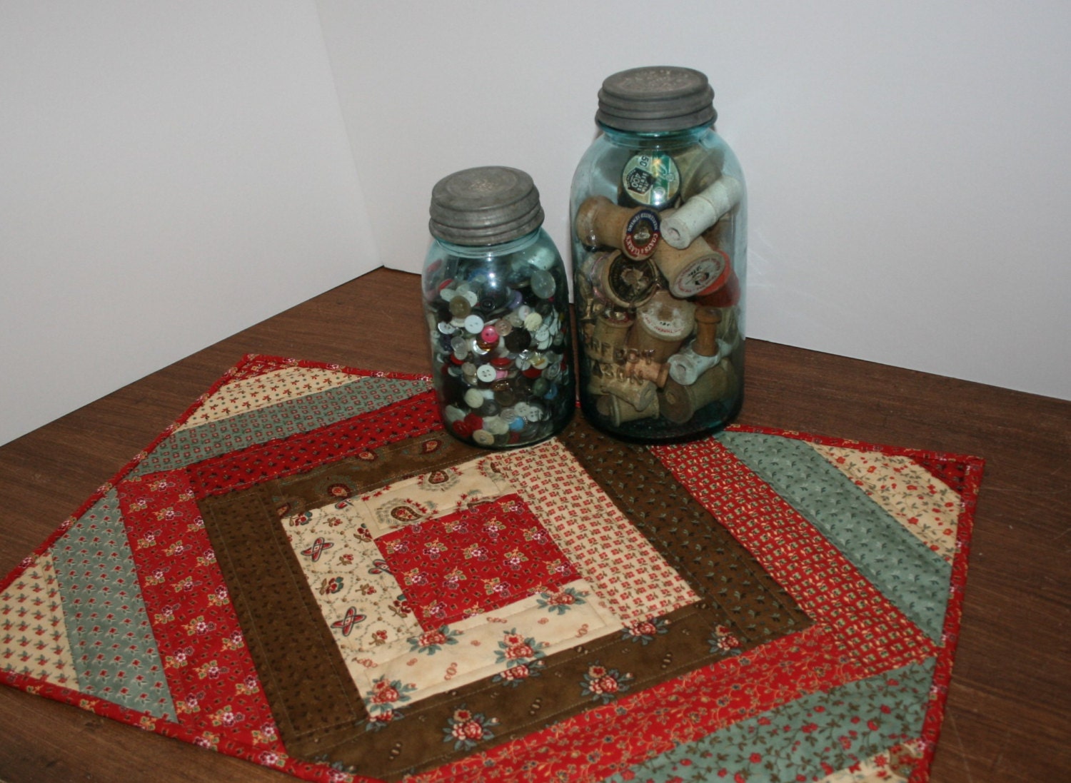 Quilted Log Cabin Table Runner Collection for a