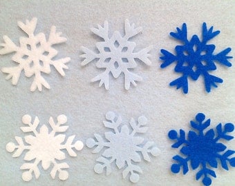 Die cut felt snowflakes 36 pieces