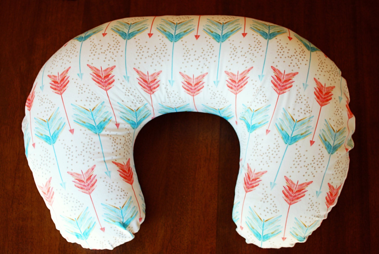 Boppy cover turquoise and coral arrow boppy cover organic