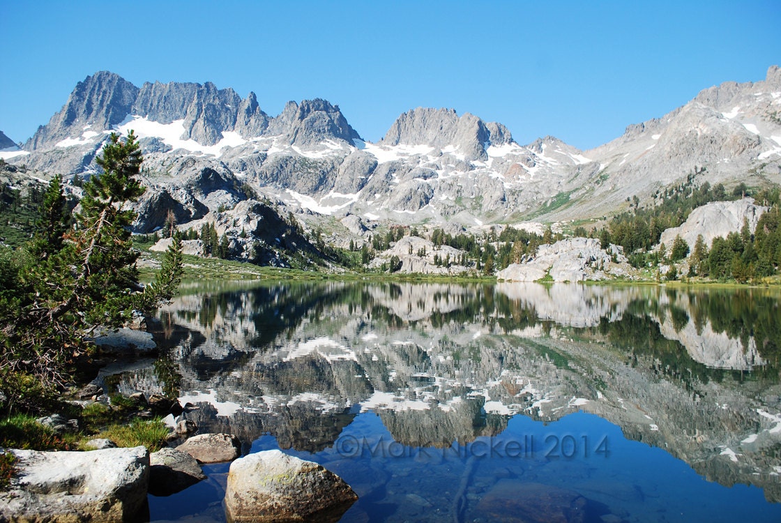California Sierra Nevada Photo Ediza Lake with Minarets 2