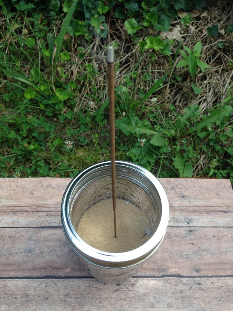 Faux Mercury Glass Ball Mason Jar Incense by WritingOnTheWallDsg