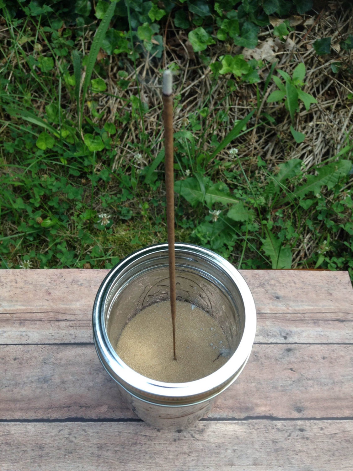 Faux Mercury Glass Ball Mason Jar Incense by WritingOnTheWallDsg