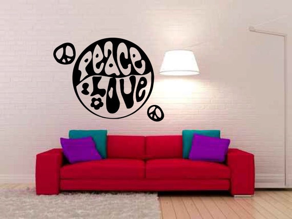 Peace Love Vinyl Wall Decal Sticker by LuckyLabradorsDecals