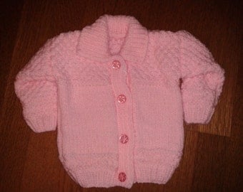Hand knitted Baby moss stitch Cardigan