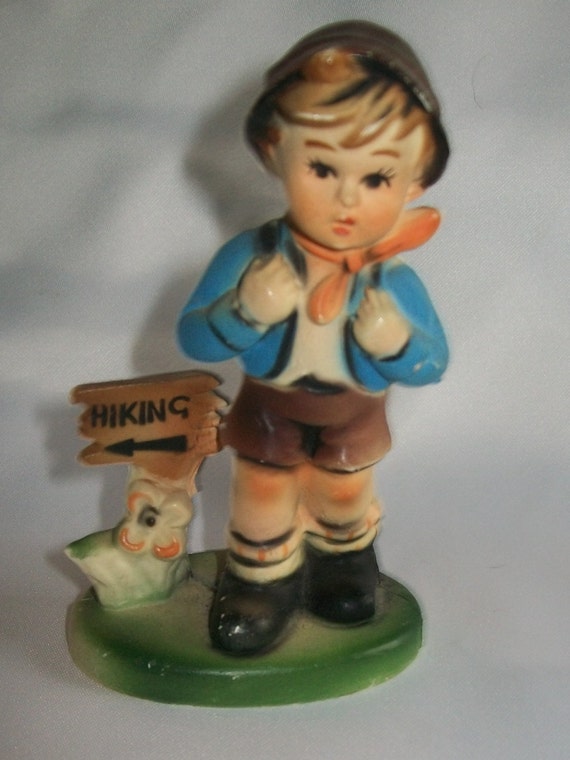 Vintage Hiker Boy Figurine by CrazyforthePast on Etsy