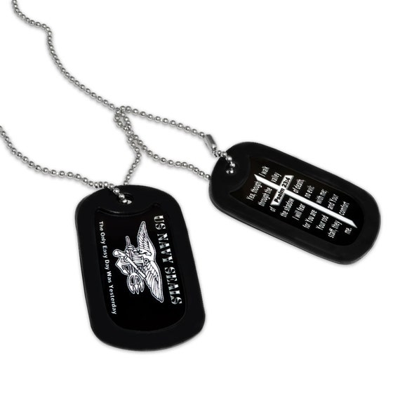 U.S. Navy Seals Logo Black Military Dog Tag by SHOP2KRISKATE