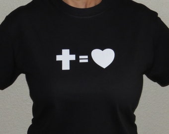 cross equals love shirt