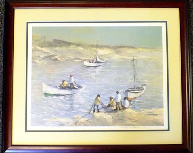 Storewide 25% Off SALE Pencil Signed Offset Lithography Print Titled 'Morning Light' by Listed Artist Robert Fabe (1917- 2004) Featuring LAR