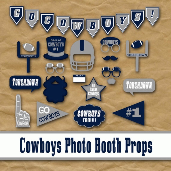 Dallas Cowboys Football Printable Photo Booth Props