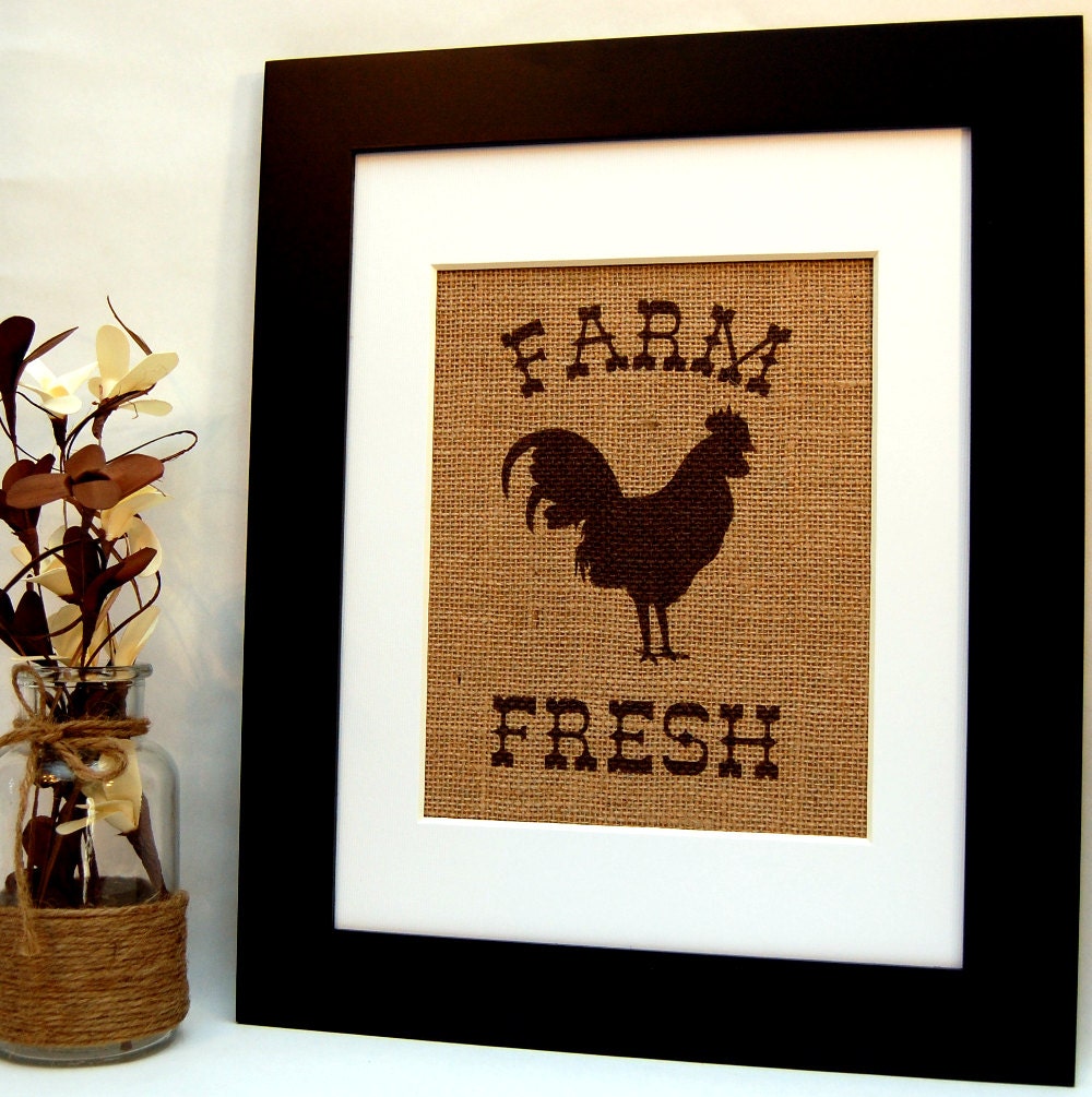 Farm Fresh Rooster Kitchen Decor Rustic Kitchen by BusyBeeBurlap