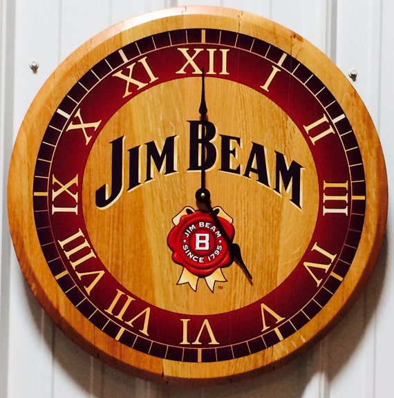 Jim Beam Bourbon Barrel Head Wall Clock