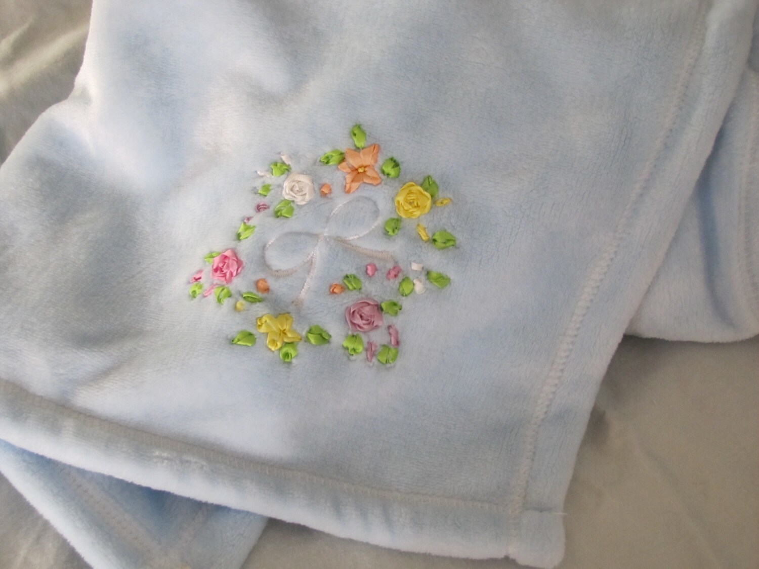 Hand Embroidered fleece baby blanketcustom blanketfleece