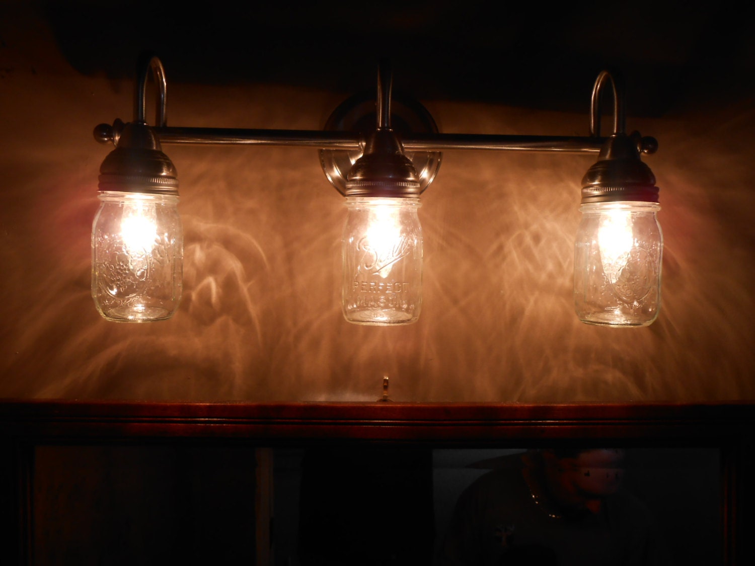Mason jar bathroom vanity light fixture by jodiscollectibles72