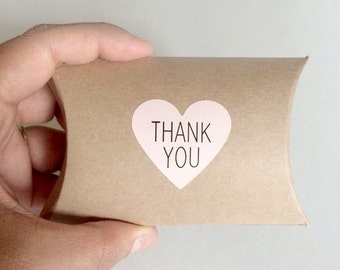 20 pink heart thank you stickers - thank you label - wedding heart favor sticker - wedding favors - envelope seals - gift wrapping stickers