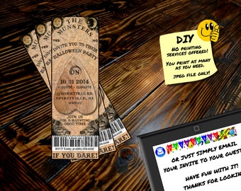 OUIJA BOARD HALLOWEEN Ticket Invitation, Printable Invite, Emailable Invite (Evite) Cool for any type of Party!!!