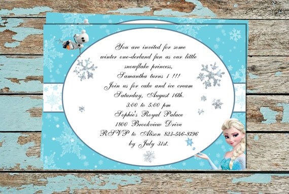 Elsa Frozen Party Invitation