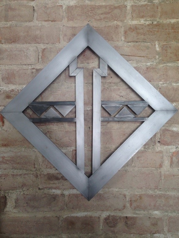 Art Deco frame / Steel Metal wall art / steel mirror / welded