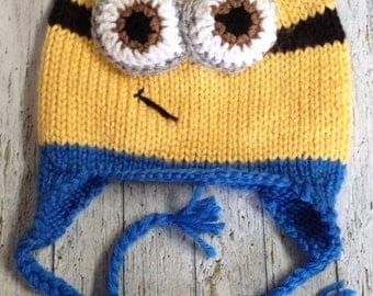 Popular items for knit minion hat on Etsy