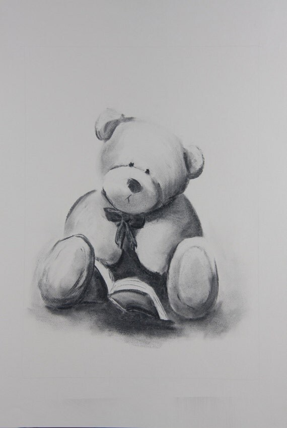 Teddy Bear pastel chalk painting.