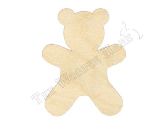 wood teddy bear cutout