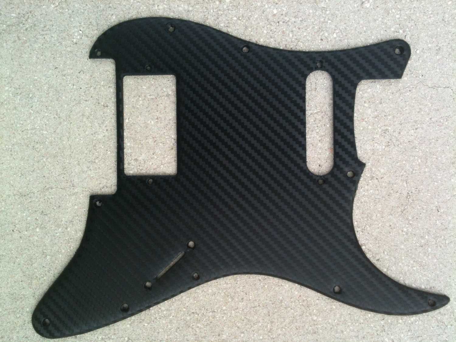Strat pickguard Black Carbon Fiber laminate w/ by AchillesDfang