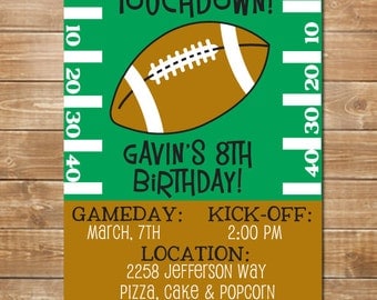 Football Invitation, Birthday Invite Sports, Printable Invite Sports Theme, football Party, Personalized Invite, Football Invite