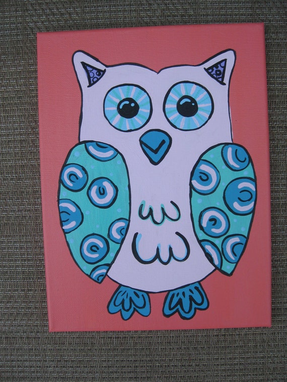 Owl Canvas by CraftsbyKylie on Etsy