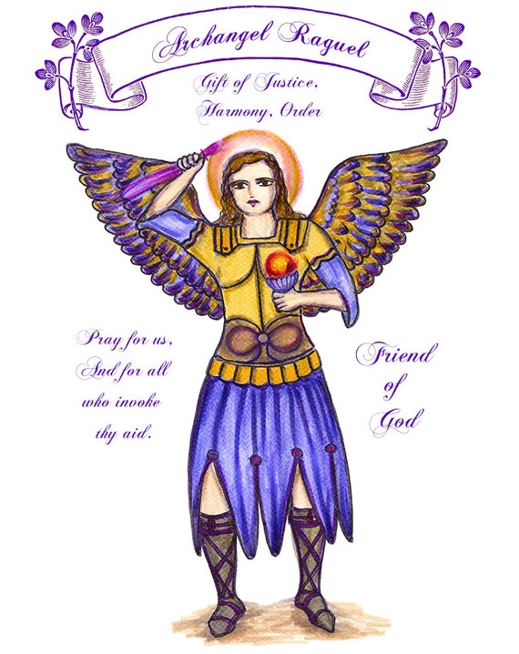 Items similar to Archangel Raguel, Friend of God, of Justice, Harmony ...