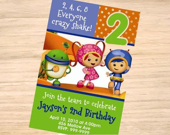 Team Umizoomi Birthday Invitation - Team Umizoomi Invitation - Team Umizoomi Invite - Printable Invitation - Digital