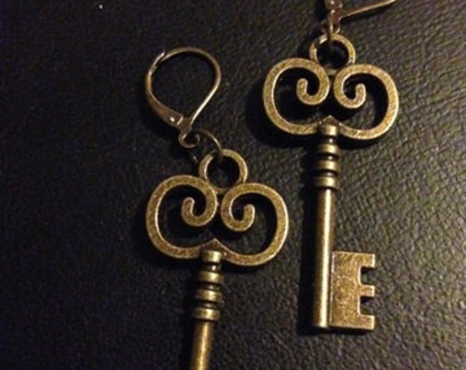 skeleton key earrings