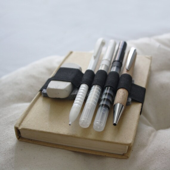 Elastic and Felter Pen holder band handmade pencil case pen
