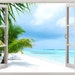 Sunset at the beach wall sticker window sea wall decal for