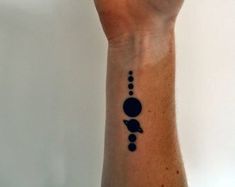 Planets Temporary Tattoo, Sleeve Tattoo, Astronomy Tattoo, Space Tattoo, Gift Idea, Indie Tattoo, Hipster Tattoo