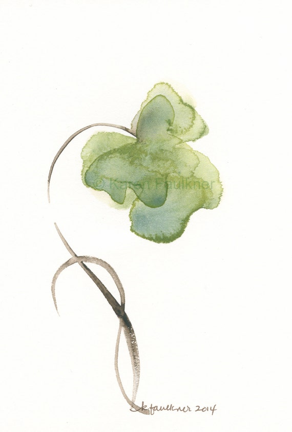 Original watercolor painting of sage green by karenfaulknerart