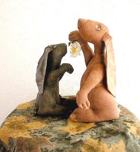 Primitive  E- Pattern  Folk Art Easter Rabbit Dolls