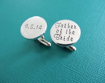 Father of the Bride Cufflinks - Personalized Cufflinks - Wedding Jewelry
