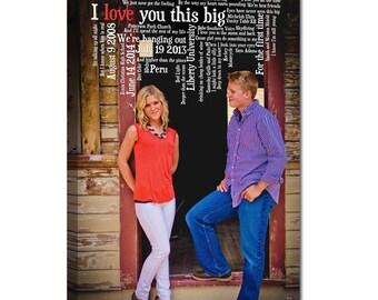 Personalized Gift Military Wedding Photo Wall Art romantic vows lyrics Anniversary 16x20 inches