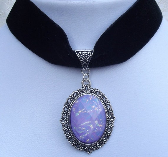 Gothic Lolita Bridal Black Velvet And Silver Metal Pendant Choker by Ashesclothing steampunk buy now online