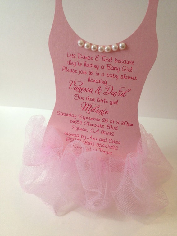 Tutu Baby shower invitation - Ballerina baby shower invitation