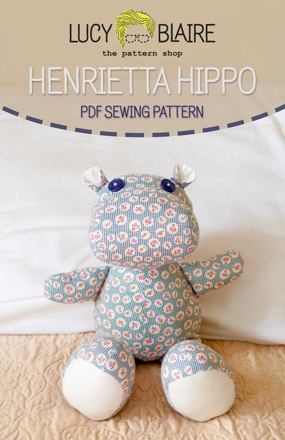 henrietta hippo stuffed animal sewing pattern by lucyblaire