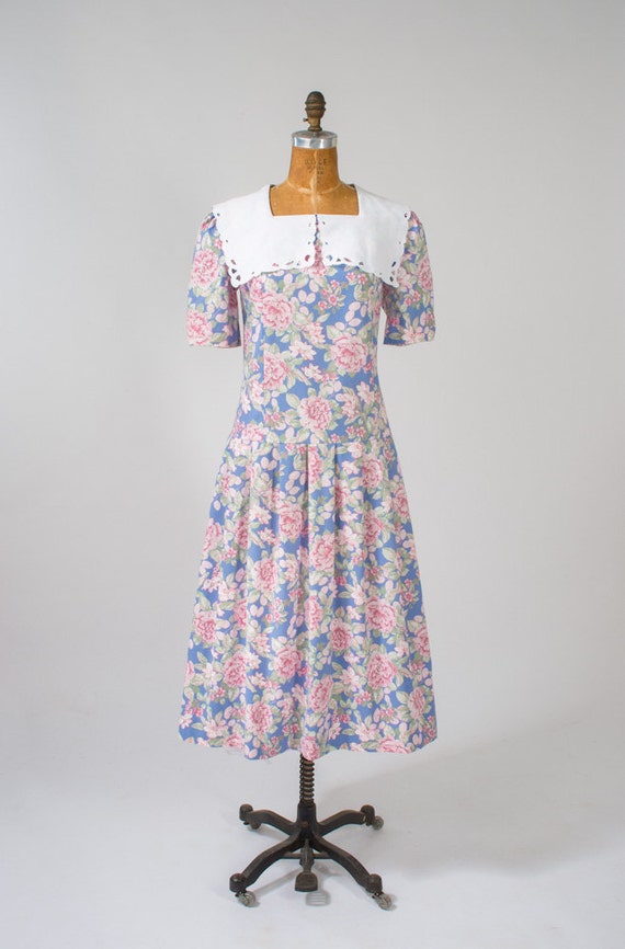 laura ashley 80s floral dress