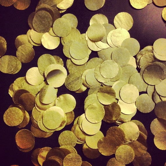 METALLIC GOLD CONFETTI / tissue paper confetti / wedding decorations / table decoration / wedding party confetti / balloon confetti Il_570xn