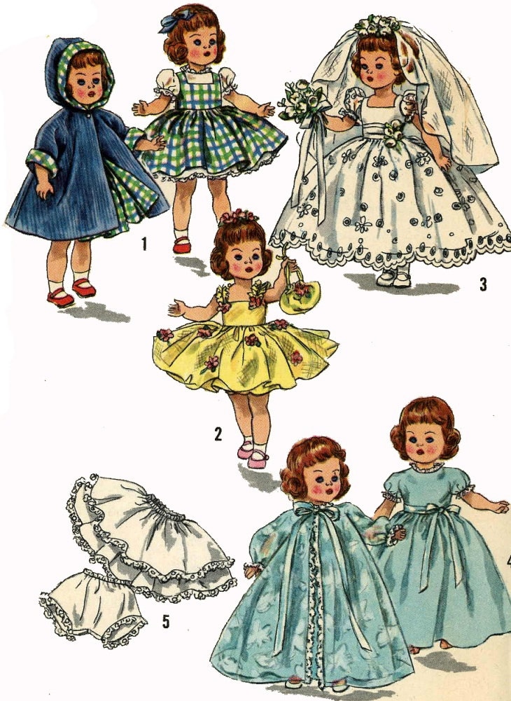 Vintage Doll Clothes PATTERN 2294 for 8 in Ginny Muffie
