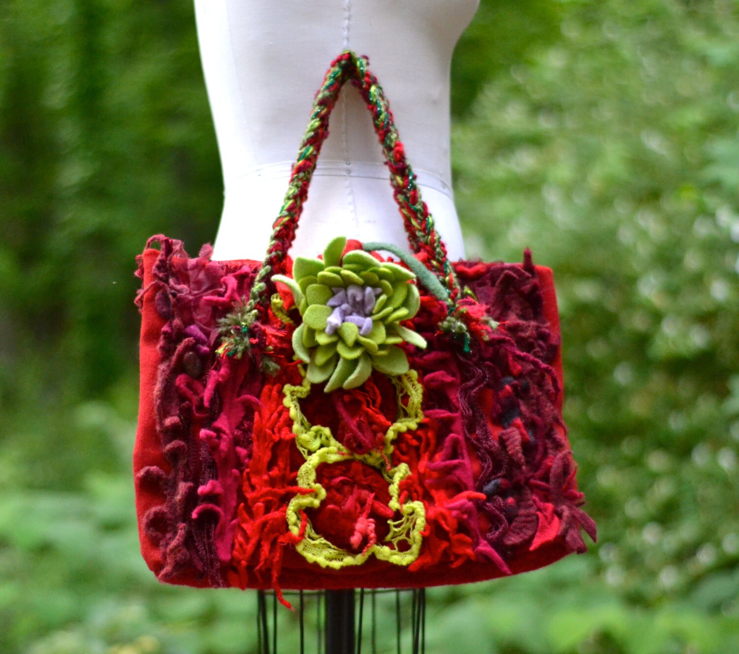 Custom Shaggy wool cashmere PURSE BAG for Karyn
