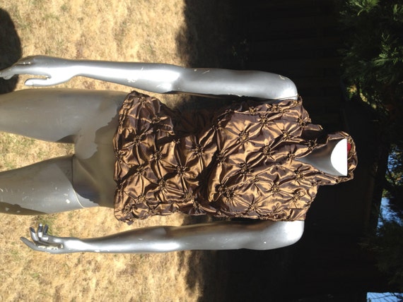 Handmade Silk Elastic Steampunk top - Coffee size Small by dwanjabi steampunk buy now online