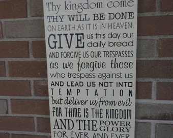 The Lord's Prayer/WEDDING DECOR Sign/ Hand Painted Wood Sign, Home Decor, Typography, Easter