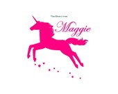 Unicorn with Name - Vinyl Wall Decal - Wall Decor, Wall Stickers, Wall Quotes, Unicorn Decal, Personalized Name, Girls Bedroom Decal