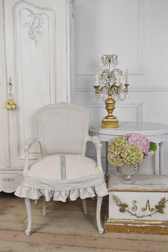 Antique French Chair w Slip Cover
