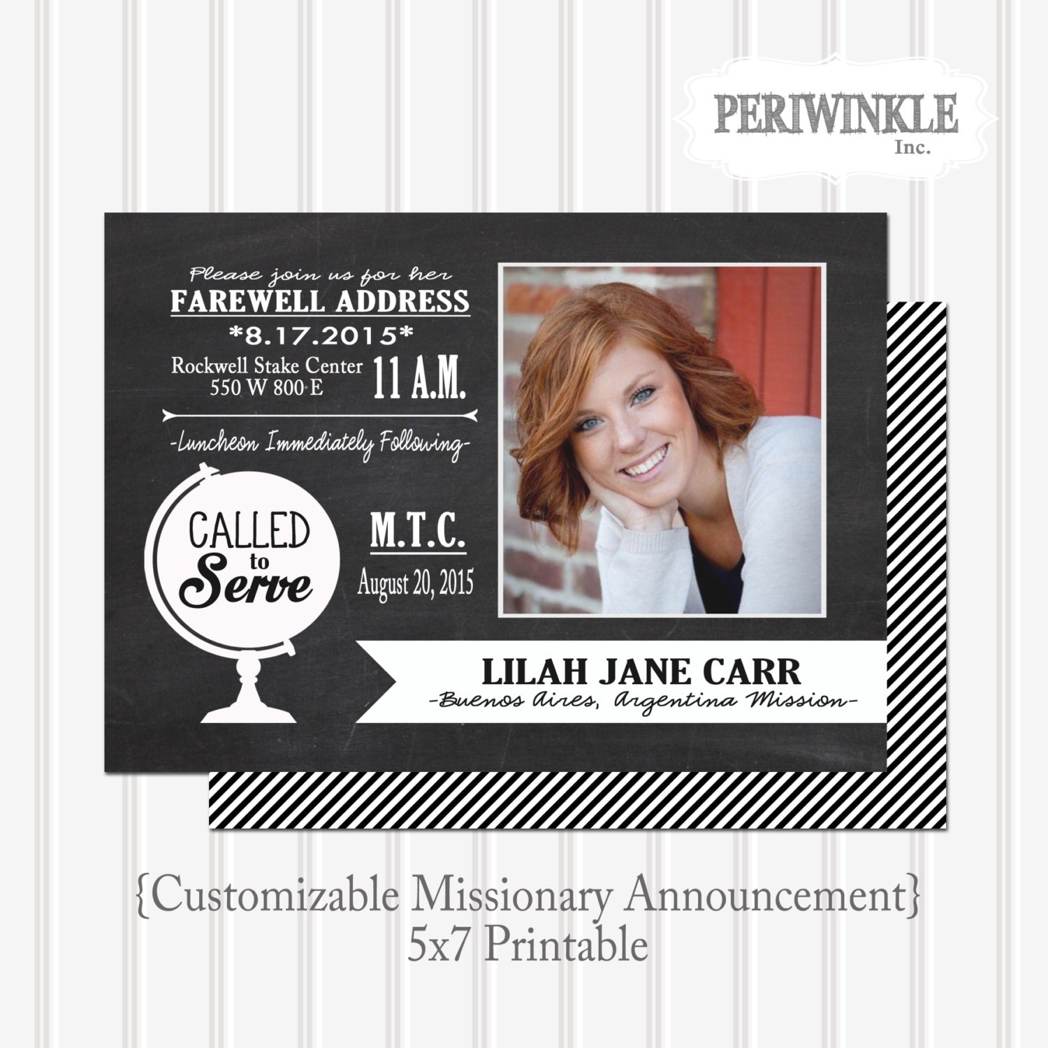 LDS Missionary Announcement 5x7 Custom Printable