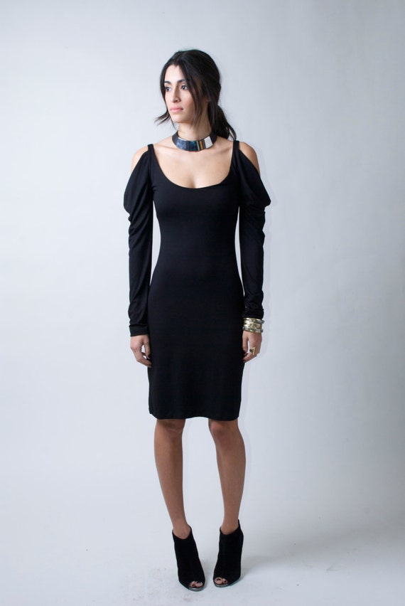 Party Dress / Black Cocktail Dress / Sheath Dress / Unique